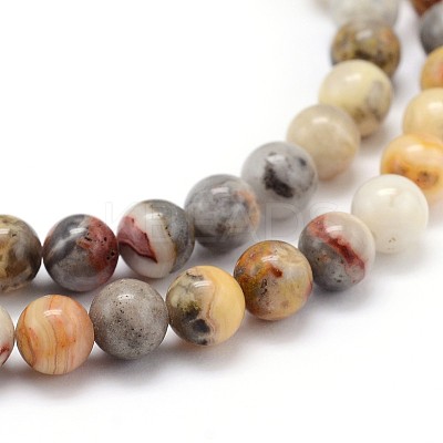 Natural Gemstone Round Bead Strands G-J303-10-6mm-1