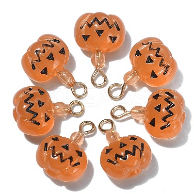 10Pcs Halloween Theme Transparent Resin Charms RESI-CJ0002-93-1