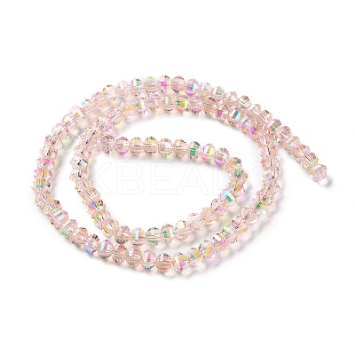 Transparent Electroplate Glass Beads Strands GLAA-Q099-H01-11-1