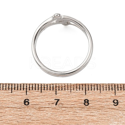 304 Stainless Steel Clear Cubic Zirconia Finger Rings for Women RJEW-Z115-01P-1