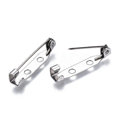 Tarnish Resistant 201 Stainless Steel Brooch Pin Back Safety Catch Bar Pins X-STAS-S117-021C-1