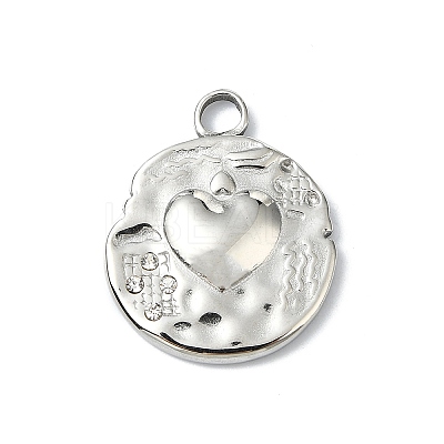 304 Stainless Steel Rhinestone Pendants STAS-L022-446P-1