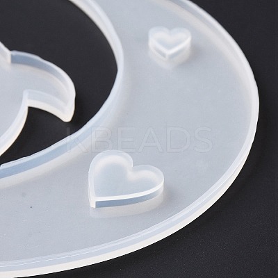 DIY Animal on the Crescent Moon Big Pendant Silhouette Silicone Molds DIY-F125-04-1