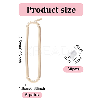 12Pcs Brass Hollow Oval Stud Earring Findings KK-GO0001-71-1