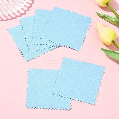 15Pcs Faux Suede Fabric Square Silver Polishing Cloth AJEW-FS0001-44-1
