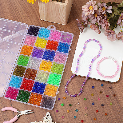 1400Pcs 28 Colors Transparent Acrylic Beads MACR-SP0001-74-1