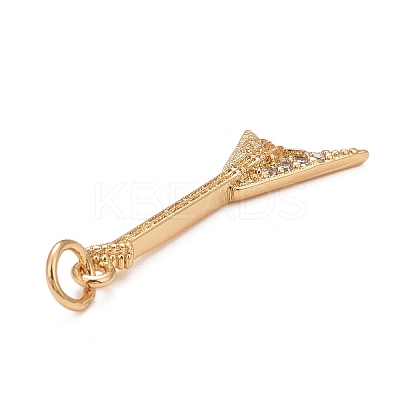 Rack Plating Brass Clear Cubic Zirconia Pendants LS-KK-M229-26G-1