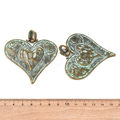 Heart Tibetan Style Alloy Big Pendants X-TIBEP-R342-10-RS-1