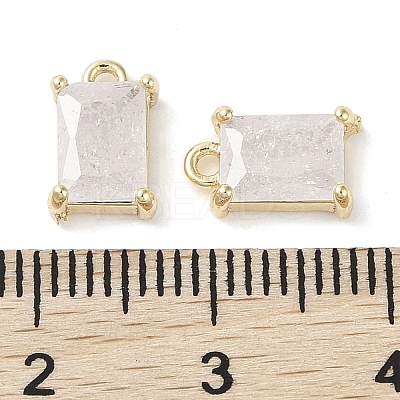 Brass Micro Pave Cubic Zirconia Charms KK-G491-31G-04-1