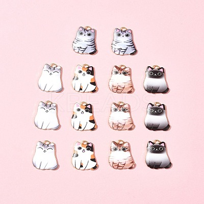 14Pcs 5 Styles Alloy Enamel Pendants ENAM-FS0001-95-1