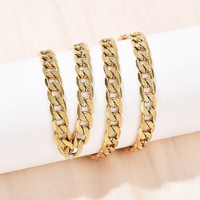 6MM 304 Stainless Steel Cuban Link Chain Necklaces for Women NJEW-G177-01G-1