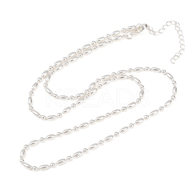 2.2MM Brass Ball Chain Necklaces for Men Women NJEW-L012-06S-1