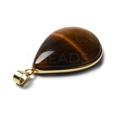 Natural Tiger Eye Pendants G-R486-03G-C-1