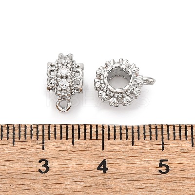 Brass Micro Pave Cubic Zirconia Tube Bails KK-H513-03P-1