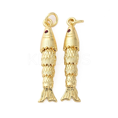 Rack Plating Brass Micro Pave Cubic Zirconia Pendants KK-M309-38I-G-1