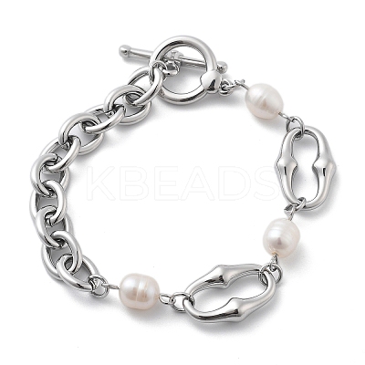 Stainless Steel Cable Chains Link Bracelets BJEW-F485-02P-1