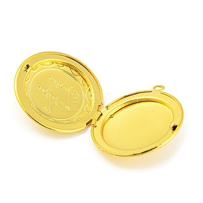 Rack Plating Brass Locket Pendants KK-M263-03G-1