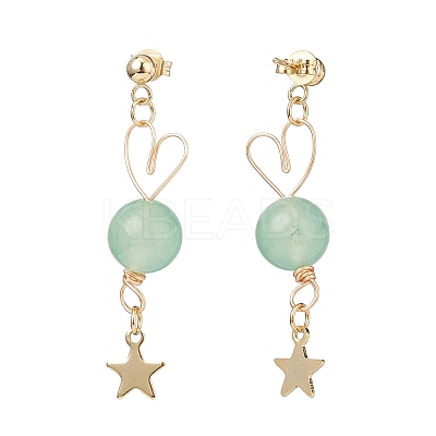 7 Pairs 7 Style Natural Mixed Gemstone Beaded Dangle Stud Earrings EJEW-JE05058-1