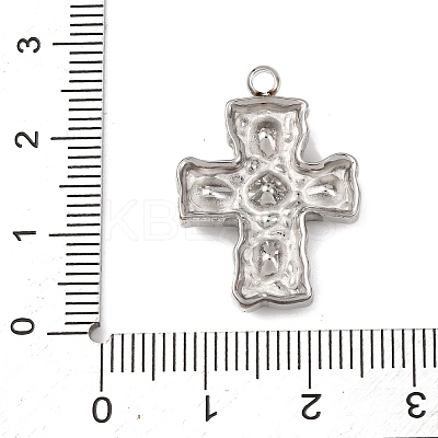 304 Stainless Steel Micro Pave Cubic Zirconia Pendants STAS-P421-02P-1