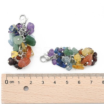 Natural Chip Gemstone Pendant Decorations HJEW-JM00213-1