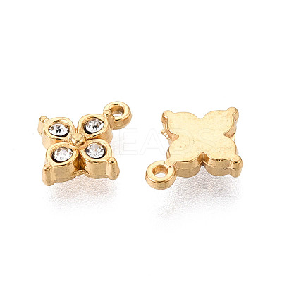 304 Stainless Steel Rhinestone Charms STAS-N110-41G-1