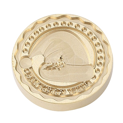 Christmas Series Wax Seal Brass Stamp Head AJEW-M037-01G-27-1