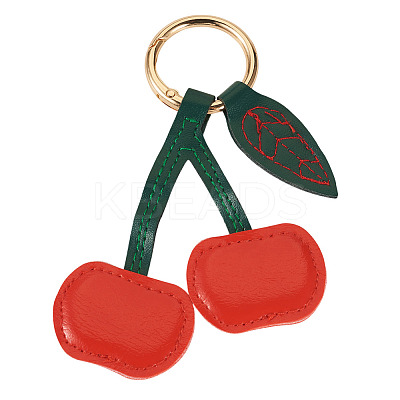 1Pc PU Leather Alloy Keychains KEYC-TA0001-46C-1