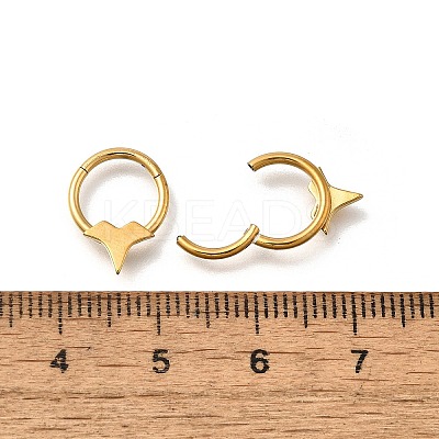 304 Stainless Steel Double Horns Hoop Nose Rings LS-AJEW-D306-08G-1