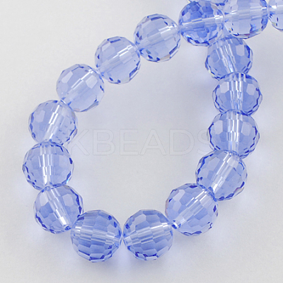 Transparent Glass Bead Strands GLAA-R095-8mm-26-1