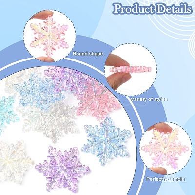 14Pcs 5 Colors AB Color Transparent Acrylic Chandelier Component Links TACR-FS0001-55-1