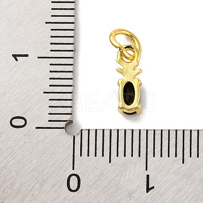 Rack Plating Brass Micro Pave Cubic Zirconia Charms KK-F881-03G-01-1