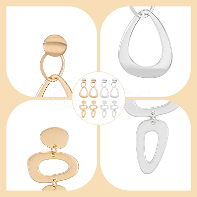 4 Pairs 4 Style Alloy Hollow Teardrop Dangle Stud Earrings for Women EJEW-AN0004-34-1