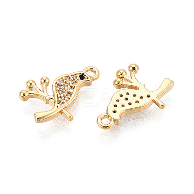 Brass Micro Pave Clear Cubic Zirconia Pendants KK-T077-52G-1