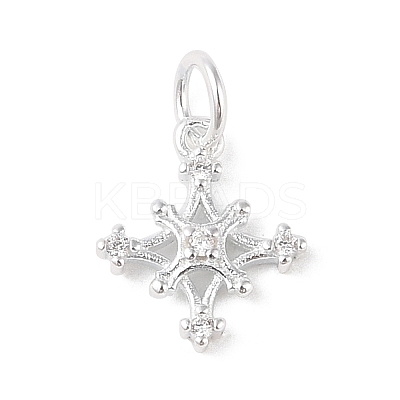 925 Sterling Silver Pave Clear Cubic Zirconia Star Charms STER-K181-01B-S-1