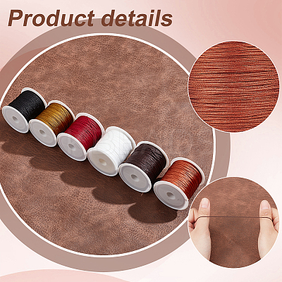 6 Rolls 6 Colors Nylon Braided Cord NWIR-PH0002-27B-1