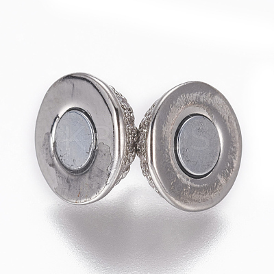 Brass Micro Pave Cubic Zirconia Magnetic Clasps with Loops ZIRC-L082-B-01-P-1