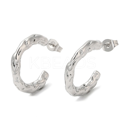 Non-Tarnish 304 Stainless Steel Ring Stud Earrings EJEW-B026-14P-1