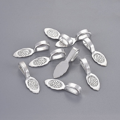 Tibetan Style Alloy Glue-on Flat Pad Bails LS-LF10728Y-NF-1
