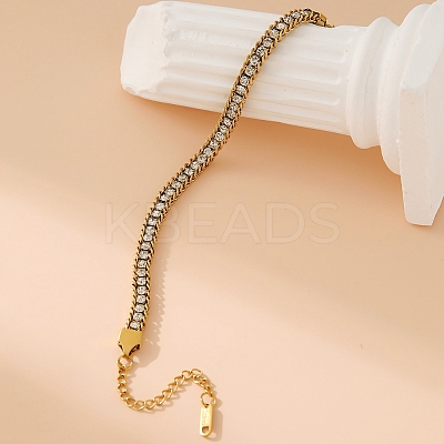304 Stainless Steel Rhinestone Cup Chain Bracelets for Woman PW-WG34DD3-02-1