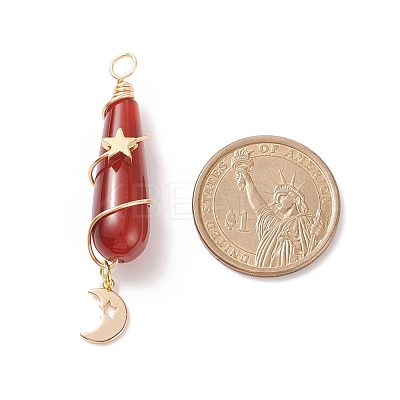 Dyed Natural Carnelian Big Pendants PALLOY-JF01866-03-1