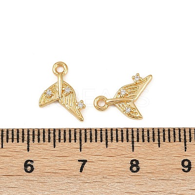 Ocean Theme Brass Micro Pave Cubic Zirconia Charms KK-F902-08L-G-1