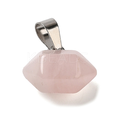 Natural Rose Quartz Pointed Pendants G-K335-03P-14-1