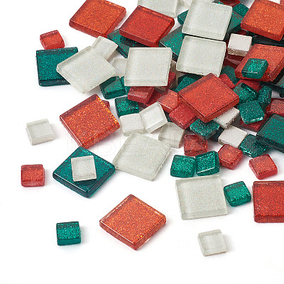 272Pcs 2 Style Square Transparent Glass Cabochons GLAA-EL0001-01C-1