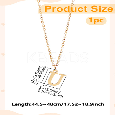 304 Stainless Steel Letter Pendant Necklaces NJEW-LP0001-53U-G-1