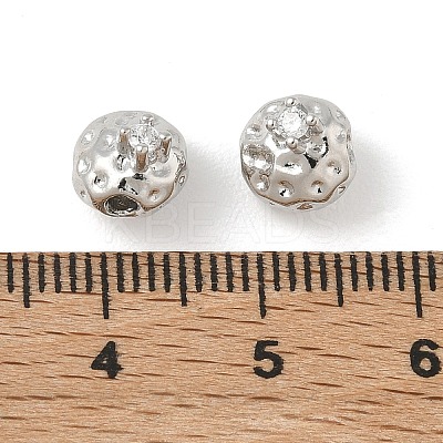 Brass Micro Pave Clear Cubic Zirconia Beads CU-CBA9FFD-10P-1