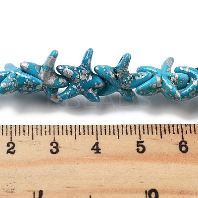 Synthetic Turquoise Dyed Beads Strands G-P507-04O-1