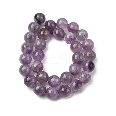 Round Natural Amethyst Beads Strands G-S380-01C-02-1
