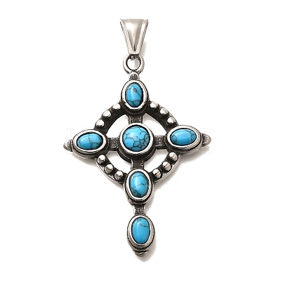 Dyed Synthetic Turquoise Pendants STAS-R140-05AS-05-1