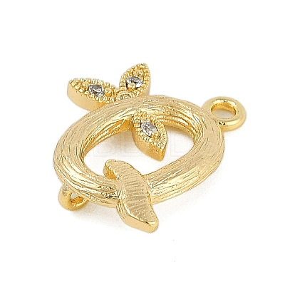 Brass Crystal Rhinestone Letter Links Connector Charms KK-S395-06G-O-1