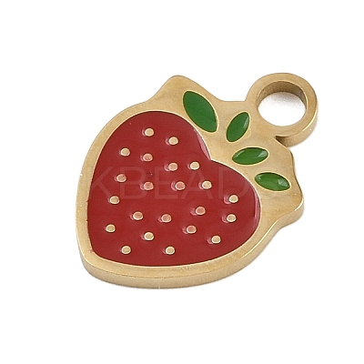 304 Stainless Steel Enamel Charms STAS-I338-01G-10-1